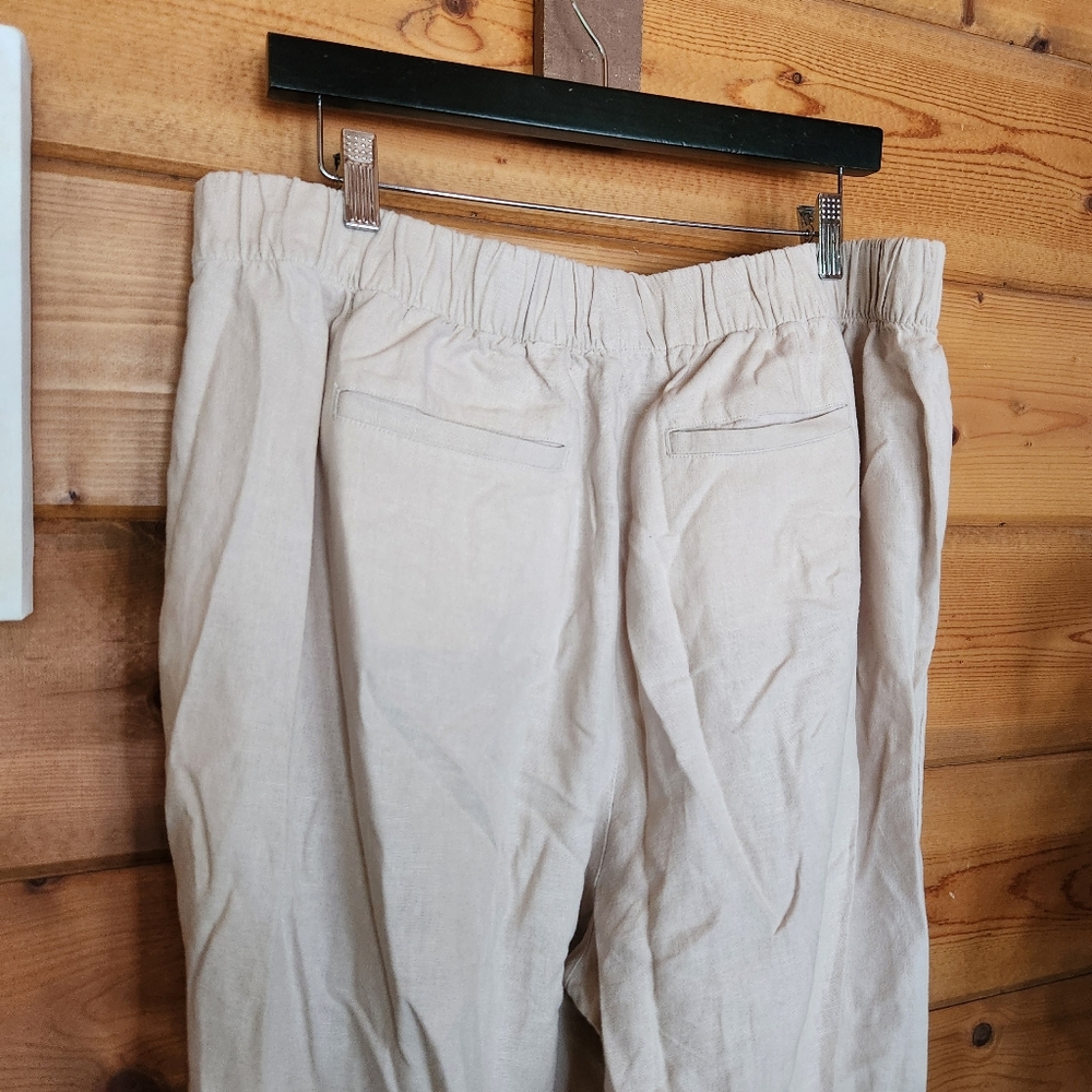 Loft‎ High Rise Straight Linen Blend Pants Crop Capri Stretch Petite Sz XL X 24" - Picture 7 of 10